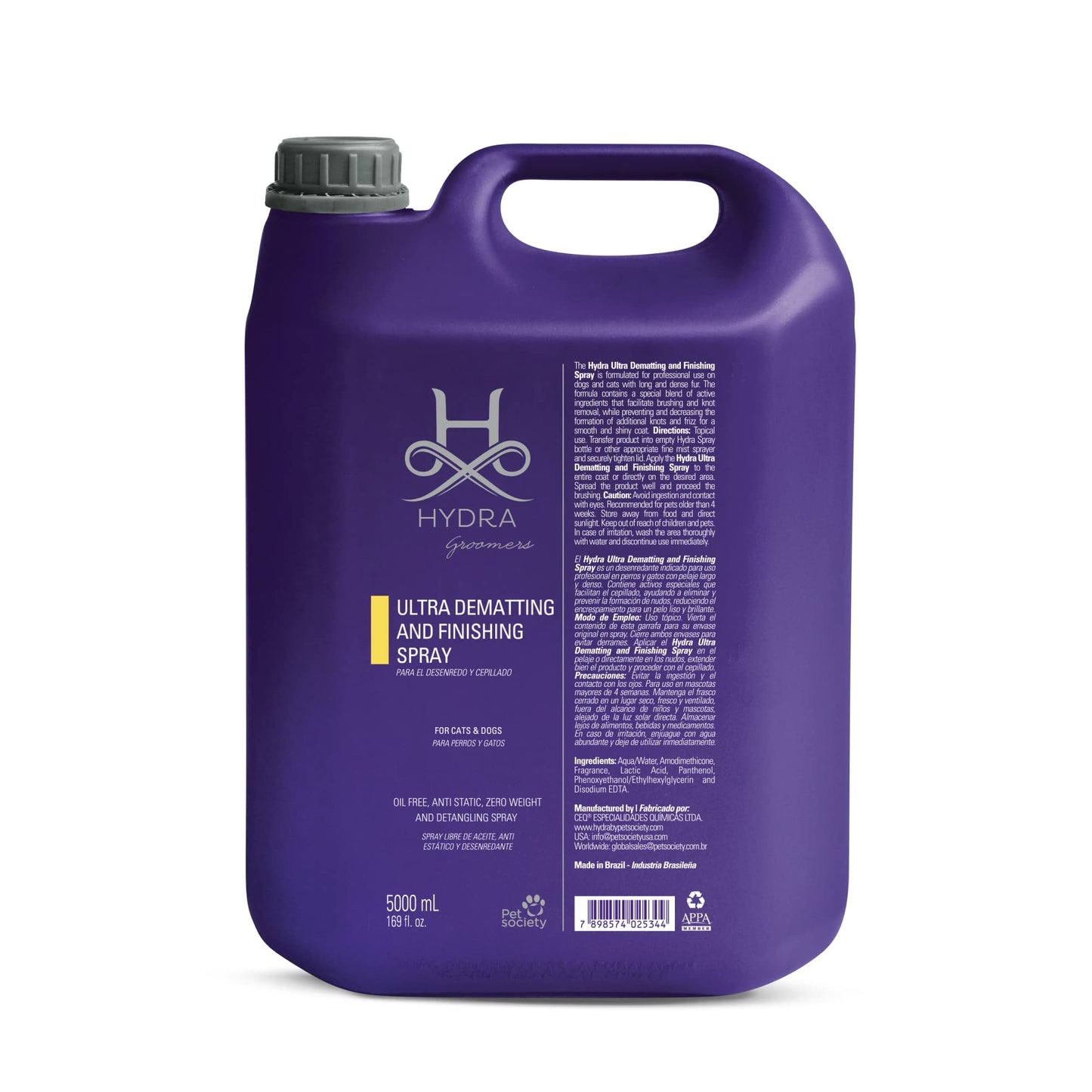 Hydra Professional Ultra Dematting and Finishing Spray for Dogs and Cats, Suitable for Pets with Long Hair