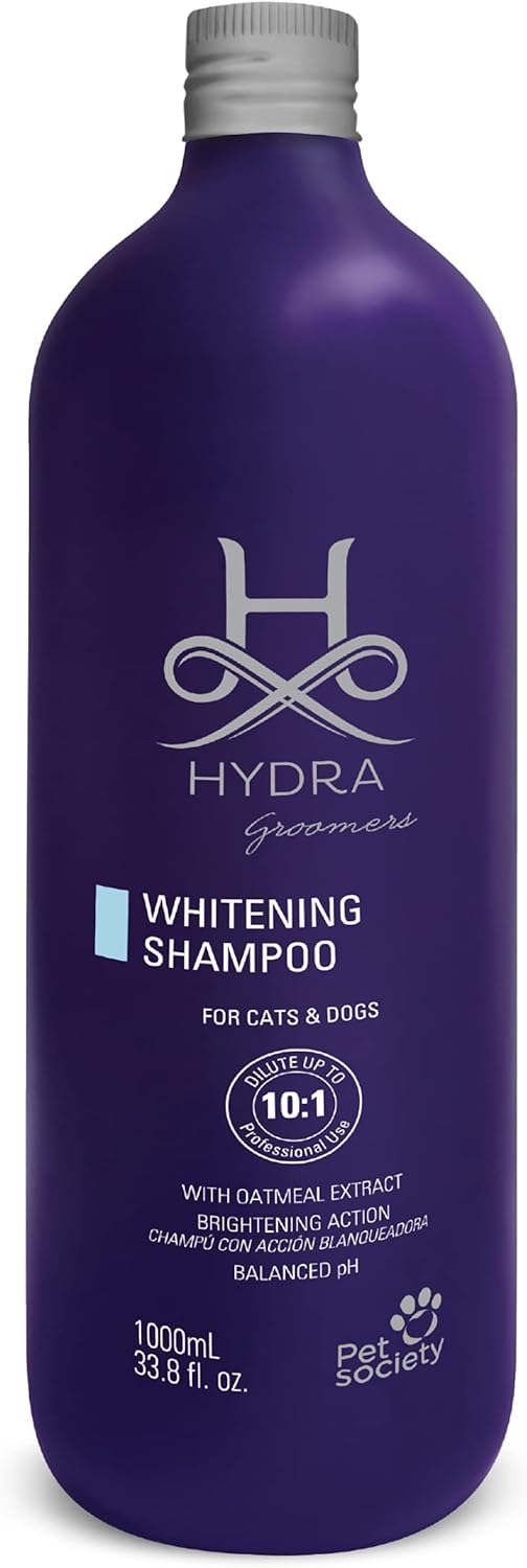 Hydra Professional Whitening Shampoo for Dogs and Cats, Pet Whitening Shampoo for Light-Colored Fur or Hair, Reduces Yellow Color and Stains