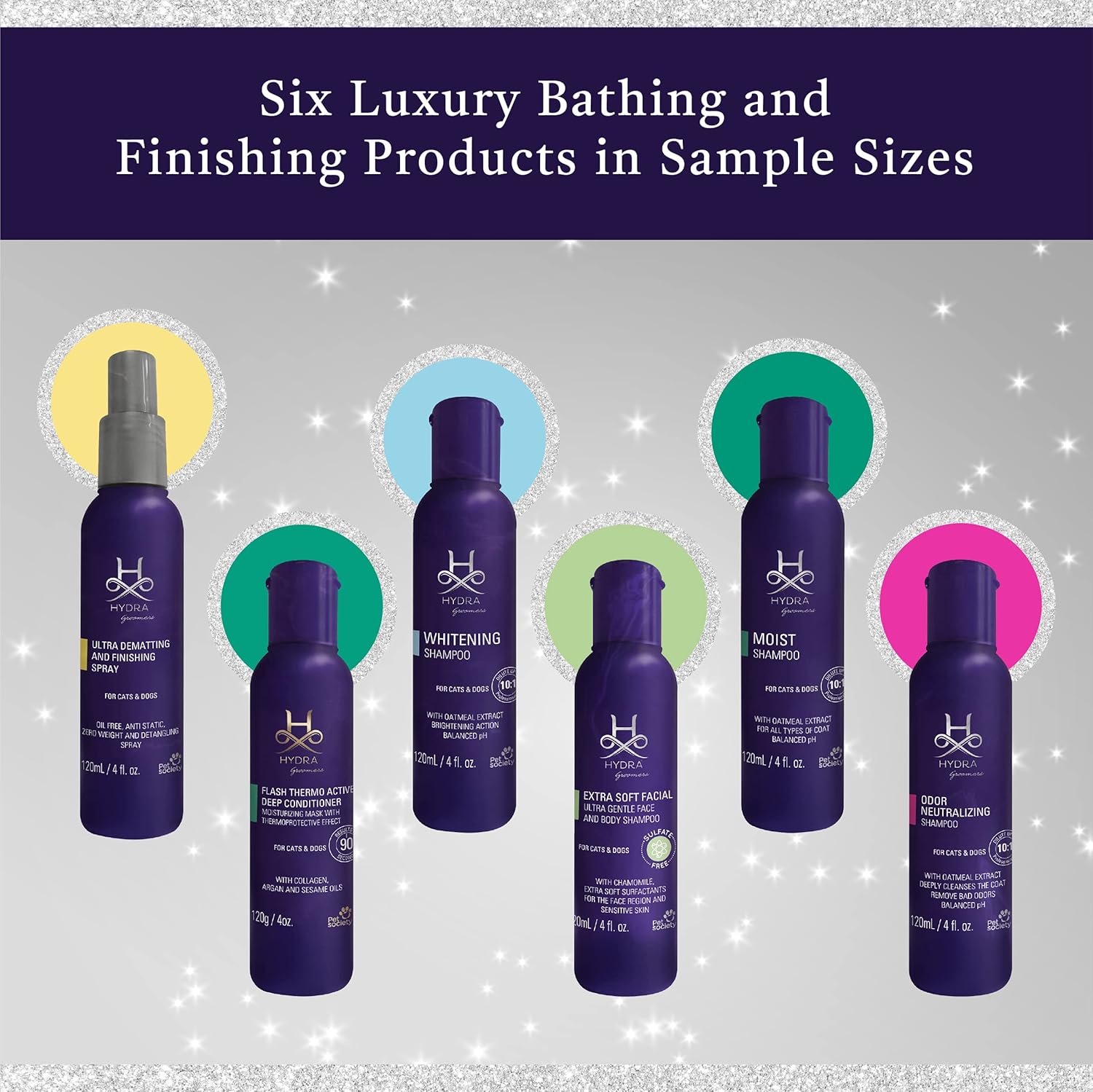 Hydra Professional Experience , Shampoo, Conditioner, and Sprays, Dog and Cat Grooming Supplies, 6-Bottle Set